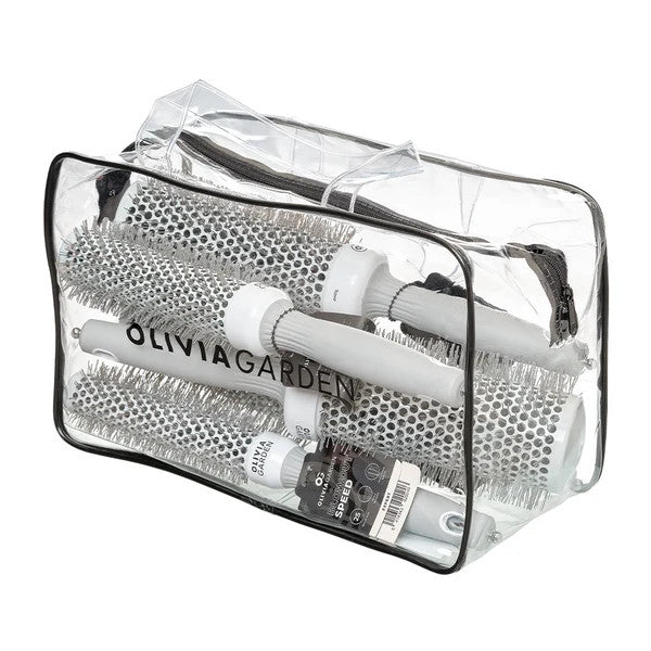 a bag of 5 different sized Olivia Garden Bristle brushes