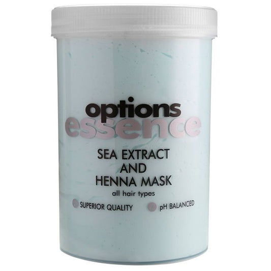 A container of Osmo Options Essence Sea Extract and Henna Mask, designed for hair care.