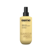 A bottle of Osmo Guardian Angel Humidity Veil hair protectant spray, featuring a pale yellow bottle and a black spray nozzle, set against a plain white background.