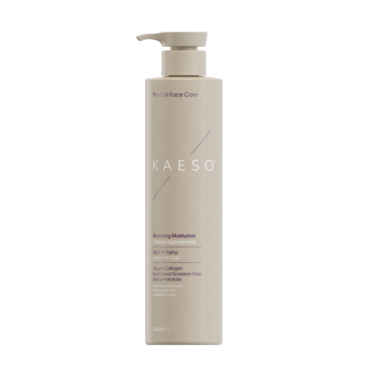 Kaeso Moisturiser in a pump bottle on a white background