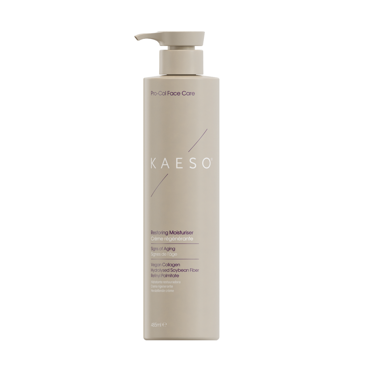 Kaeso Moisturiser in a pump bottle on a white background