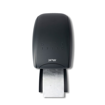 Black air freshener dispenser with '24Air' branding on a white background