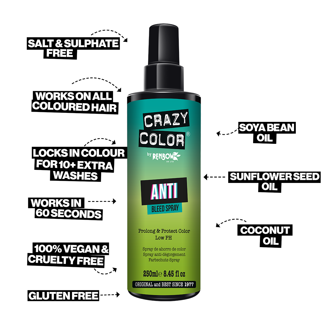 Crazy Color Anti Bleed Spray 250ml – Hairways (Hair and Beauty) Ltd Crazy Color Anti Bleed Spray 250ml – Hairways (Hair and Beauty) Ltd