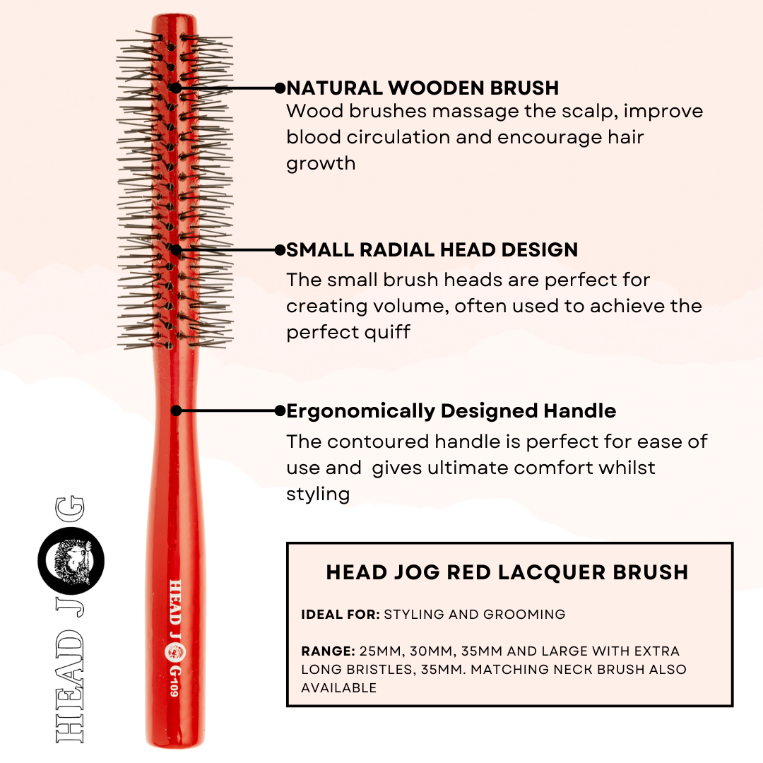Head Jog Red Wooden Brush