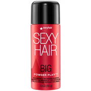 A container of SexyHair Big Powder Play, a volumizing and texturizing powder designed to add body and lift to hair.