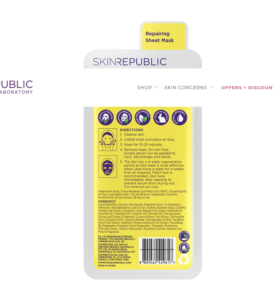 Skin Republic - Ceramide Sheet Mask