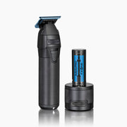 Babyliss FXONE All-Metal Skeleton Trimmer with a matte black finish, featuring a detachable battery and an ergonomic design.