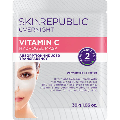 Skin Republic Vitamin C Hydrogel Mask packaging with a woman's face on it.