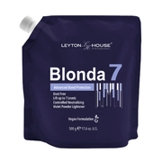 Leyton House Blonda 7 violet powder lightener pouch, professional hair bleach, 500g
