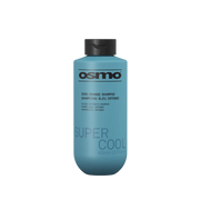 A bottle of Osmo Zero Orange Shampoo in the Super Cool Blue Intense variant, featuring a light blue bottle and a black cap on a plain white background.