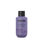 Osmo Super Silver Intensive Hair Repair Shampoo in a lavender purple bottle with a black cap, shown on a plain white background.