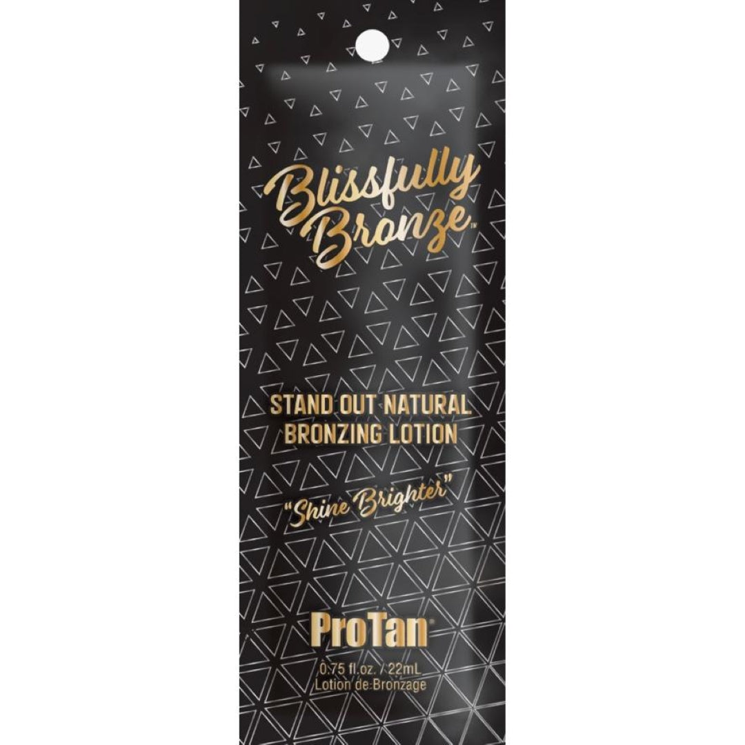 ProTan bronzing lotion packaging with gold text on a black background