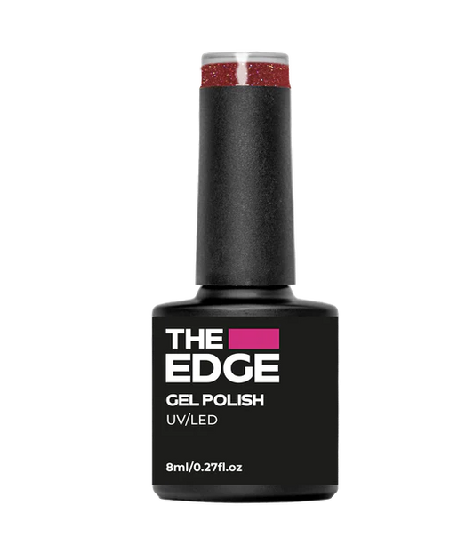 The Edge Nails Gel Polish - The Rustic Red Glitter