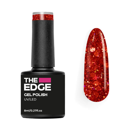 The Edge Nails Gel Polish - The Red Glitter