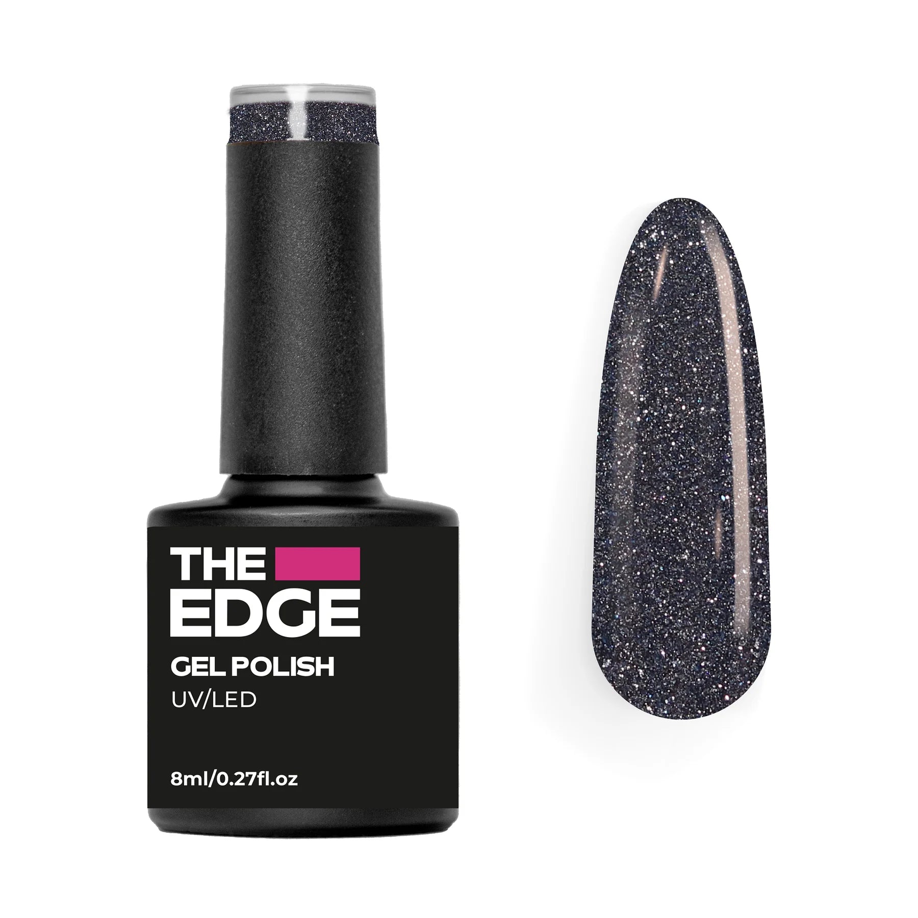 The Edge Nails Gel Polish - The Steel Blue Glitter