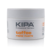 A container of Kipa Toffee Fibre Paste, which is a hair styling product.