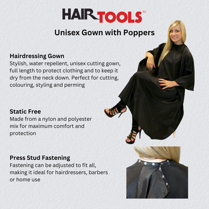 Hair Tools Unisex Gown with Poppers