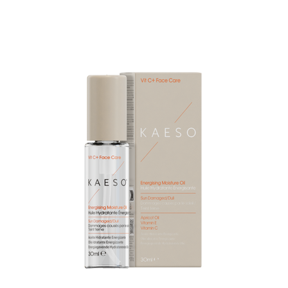 KAESO skincare oil bottle and packaging on a white background