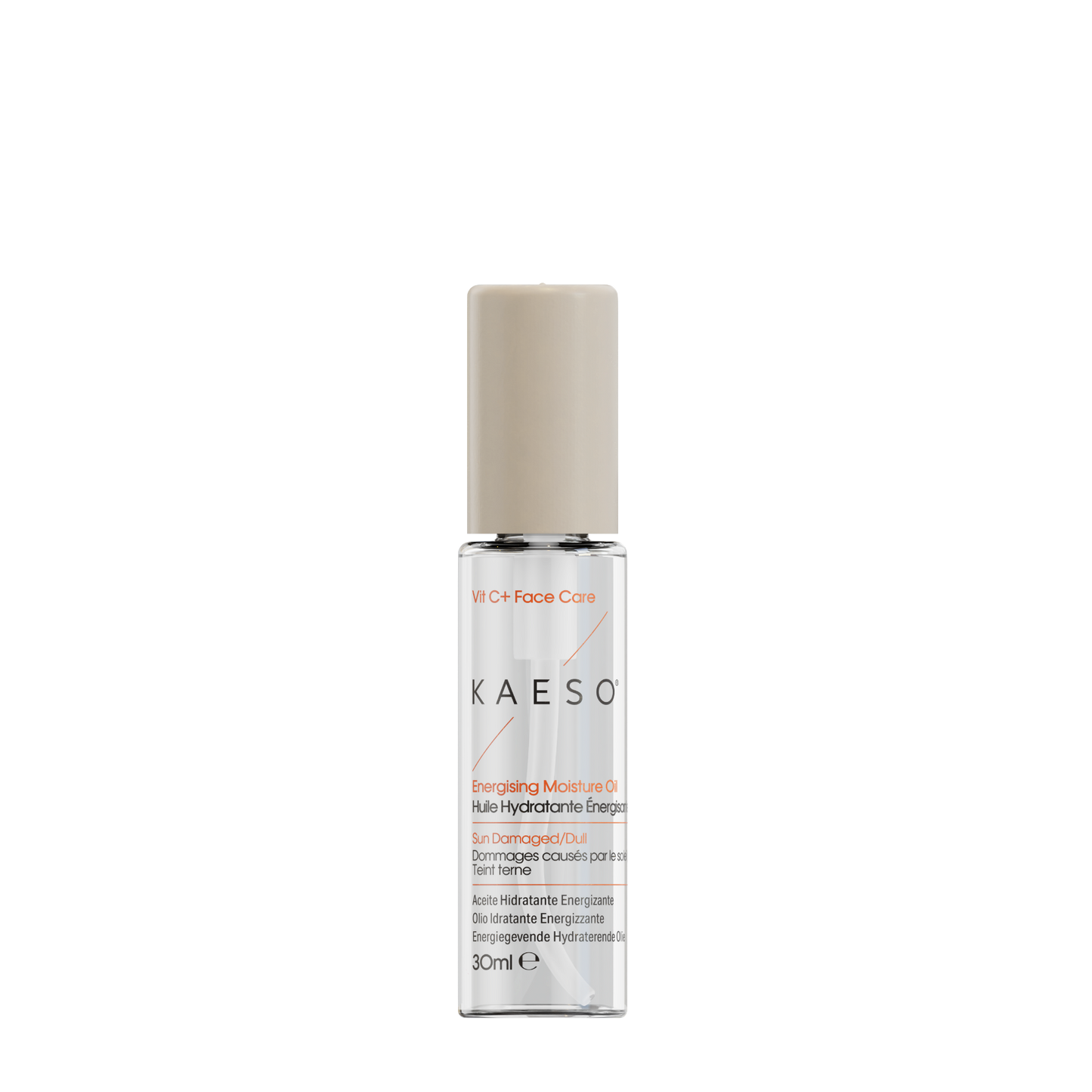 Kaeso skincare bottle on a white background
