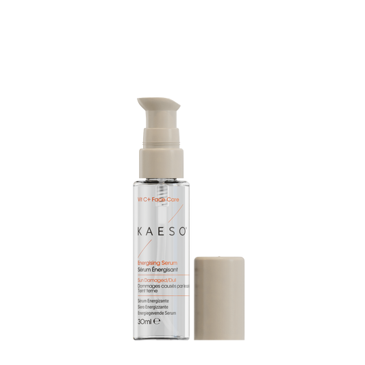 Kaeso serum bottle with pump on a white background
