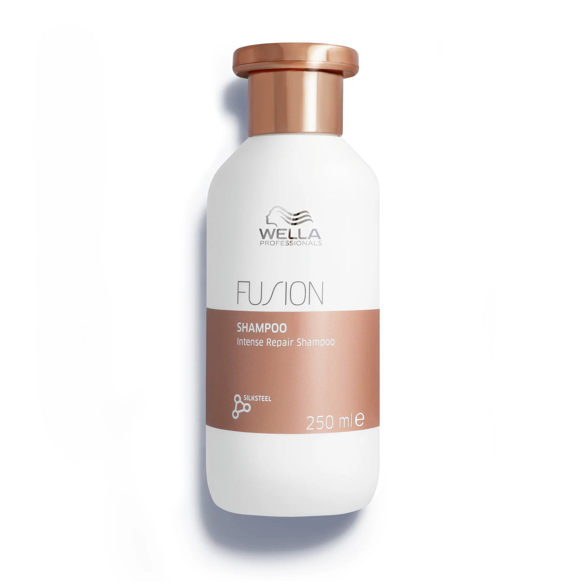 Wella Fusion shampoo bottle on a white background