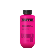 Pink shampoo bottle of Osmo Wonder 10 with black cap on a white background