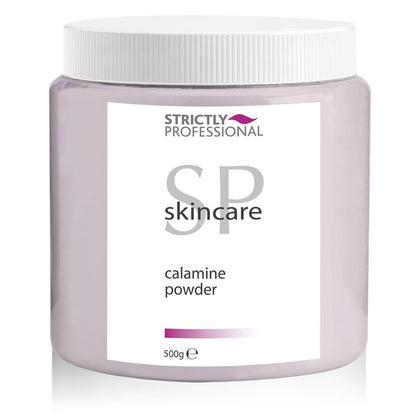 Jar of Strictly Professional calamine powder on a white background