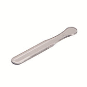 A stainless steel waxing spatula used for removing treatment cream and wax from pots.
