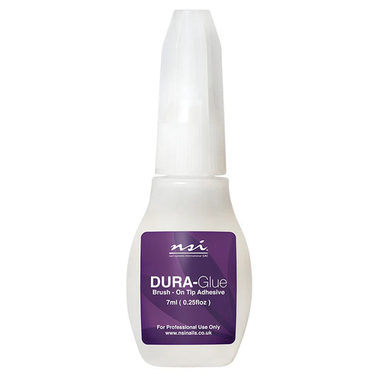 NSI Dura Glue 7ml – Hypoallergenic Brush-On Nail Adhesive, Fast-Setting