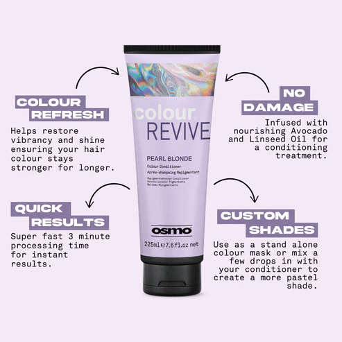 Osmo Colour Revive conditioner tube with product features on a light purple background