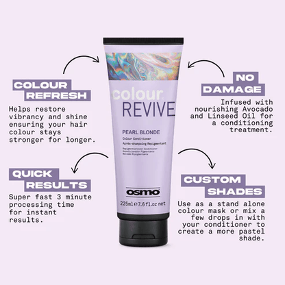 Osmo Colour Revive conditioner tube with product features on a light purple background