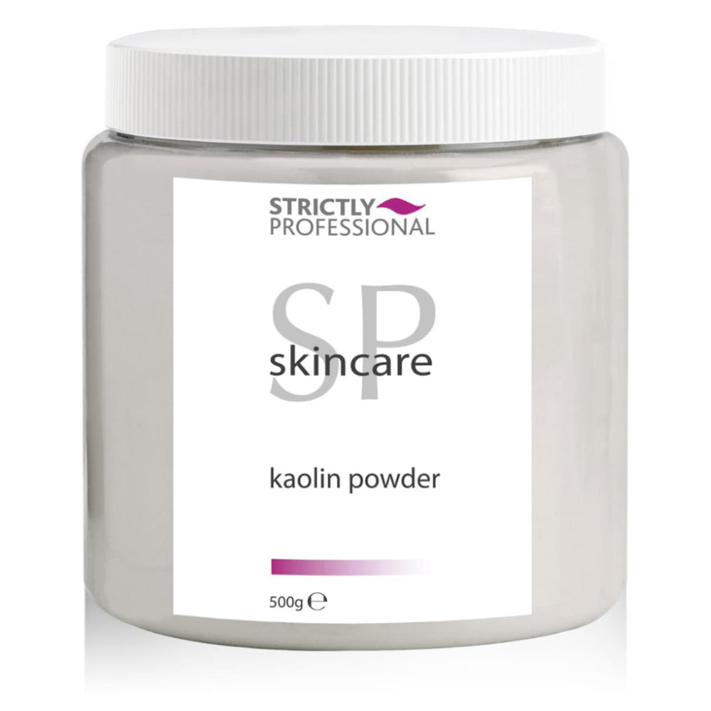 Jar of Strictly Professional kaolin powder on a white background