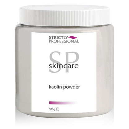 Jar of Strictly Professional kaolin powder on a white background
