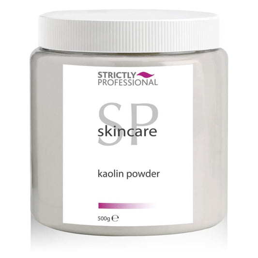 Jar of Strictly Professional kaolin powder on a white background