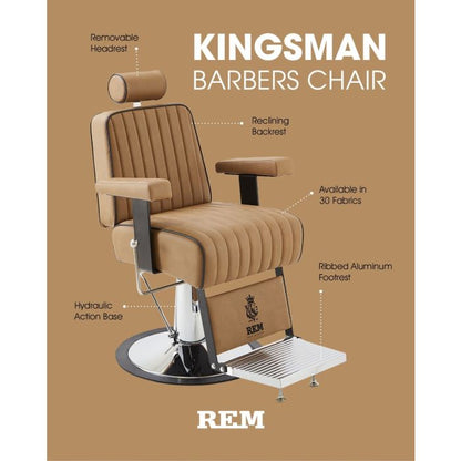 REM Kingsman Barbers Chair Black – Professional Hydraulic Barber Chair