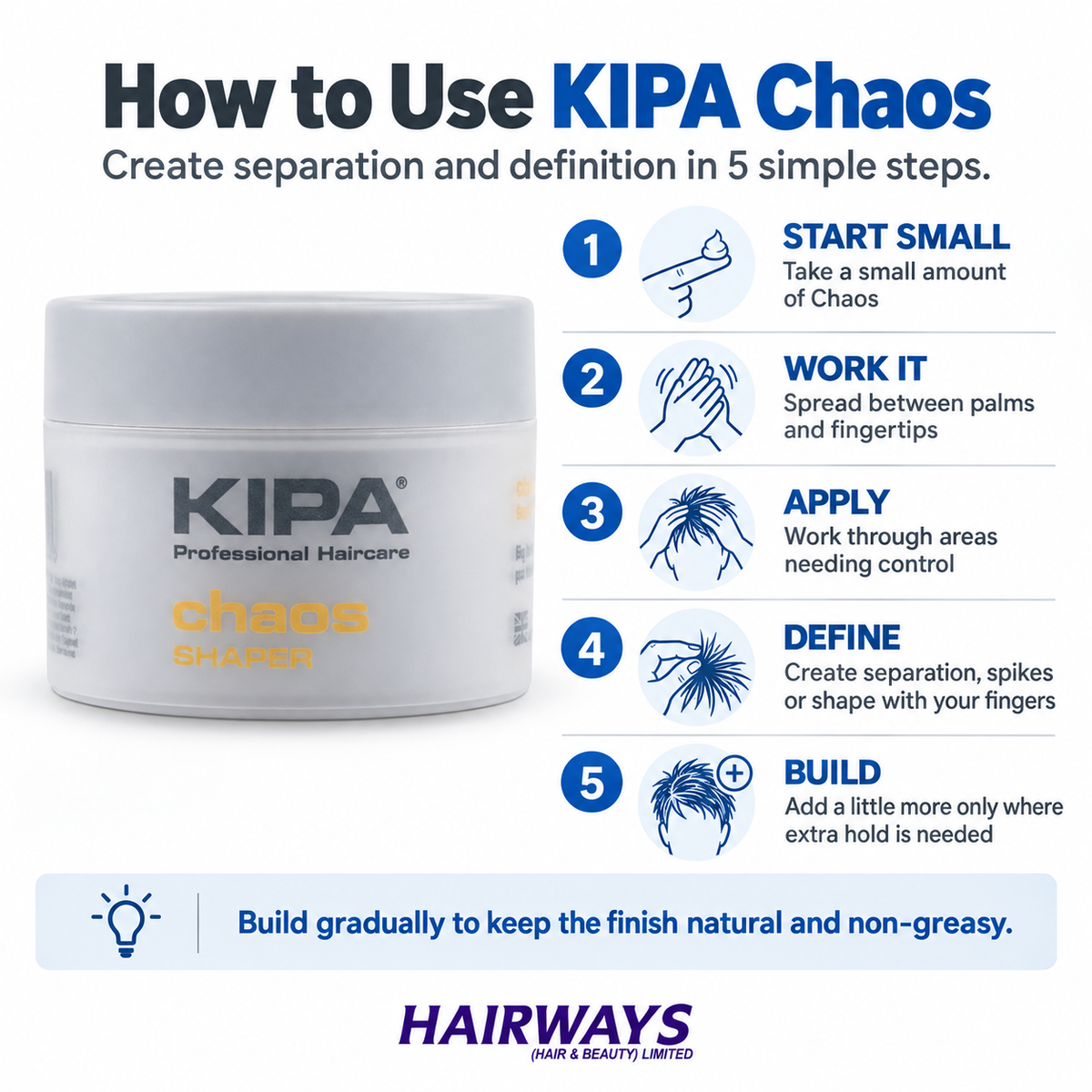 How to use KIPA Chaos Shaping Paste for spikes separation and definition