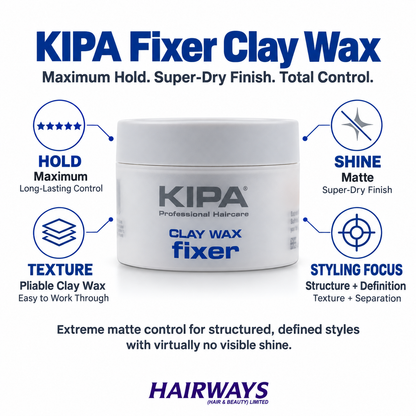 KIPA Fixer Clay Wax maximum hold super dry matte finish and strong definition