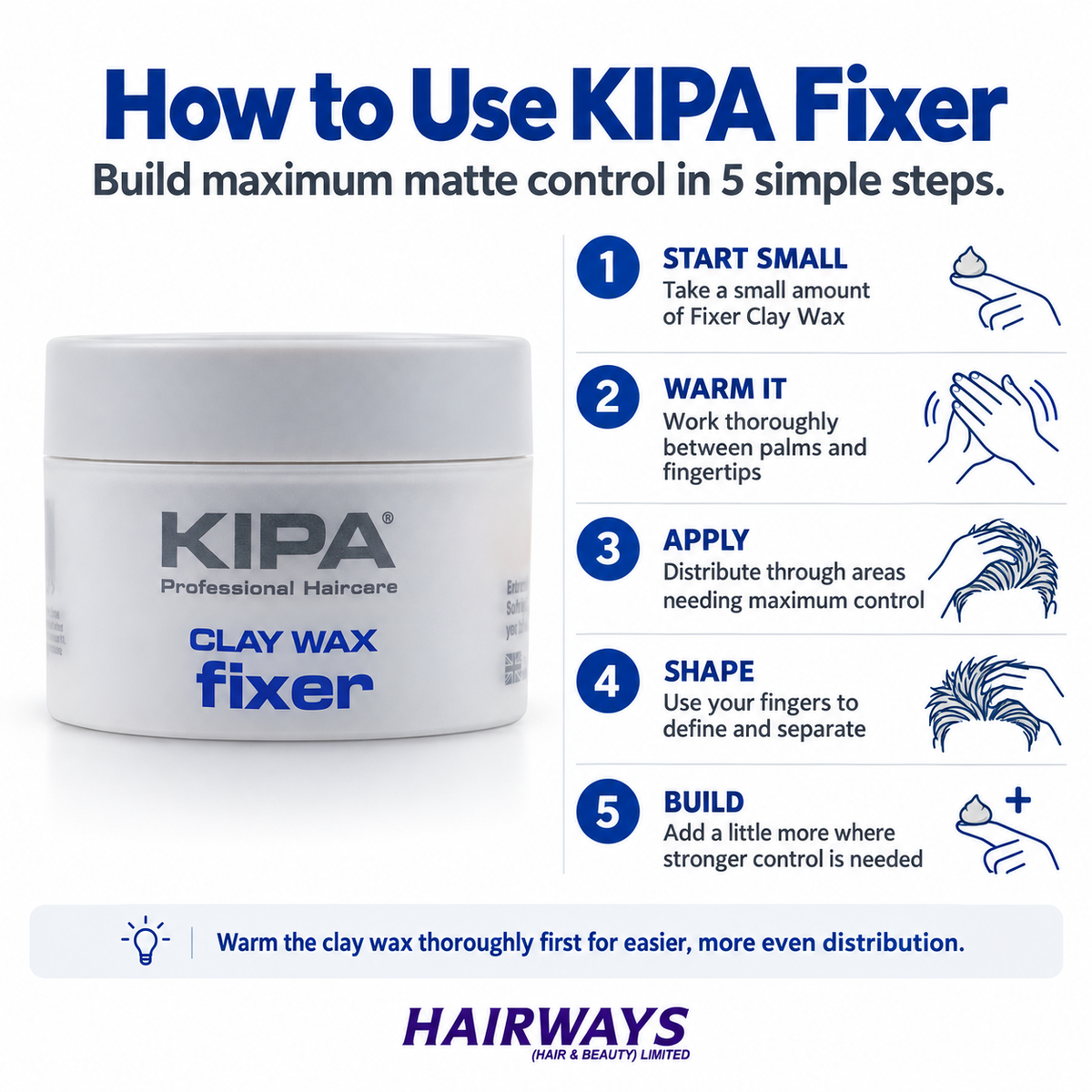 How to use KIPA Fixer Clay Wax for maximum hold texture and super dry matte styling
