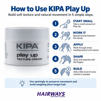 How to use KIPA Play Up Texture Cream for volume movement and soft texture