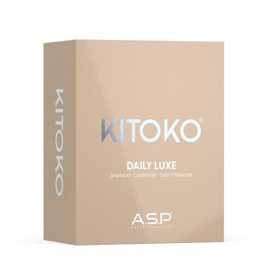 Kitoko Daily Luxe Gift Set with Satin Pillow Case – Softer, Shinier, Healthier Hair