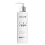A pump bottle of Strictly Professional Skincare moisturizer for dry skin.