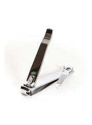 A large chrome nail clipper with a shiny finish, suitable for cutting fingernails and toenails.
