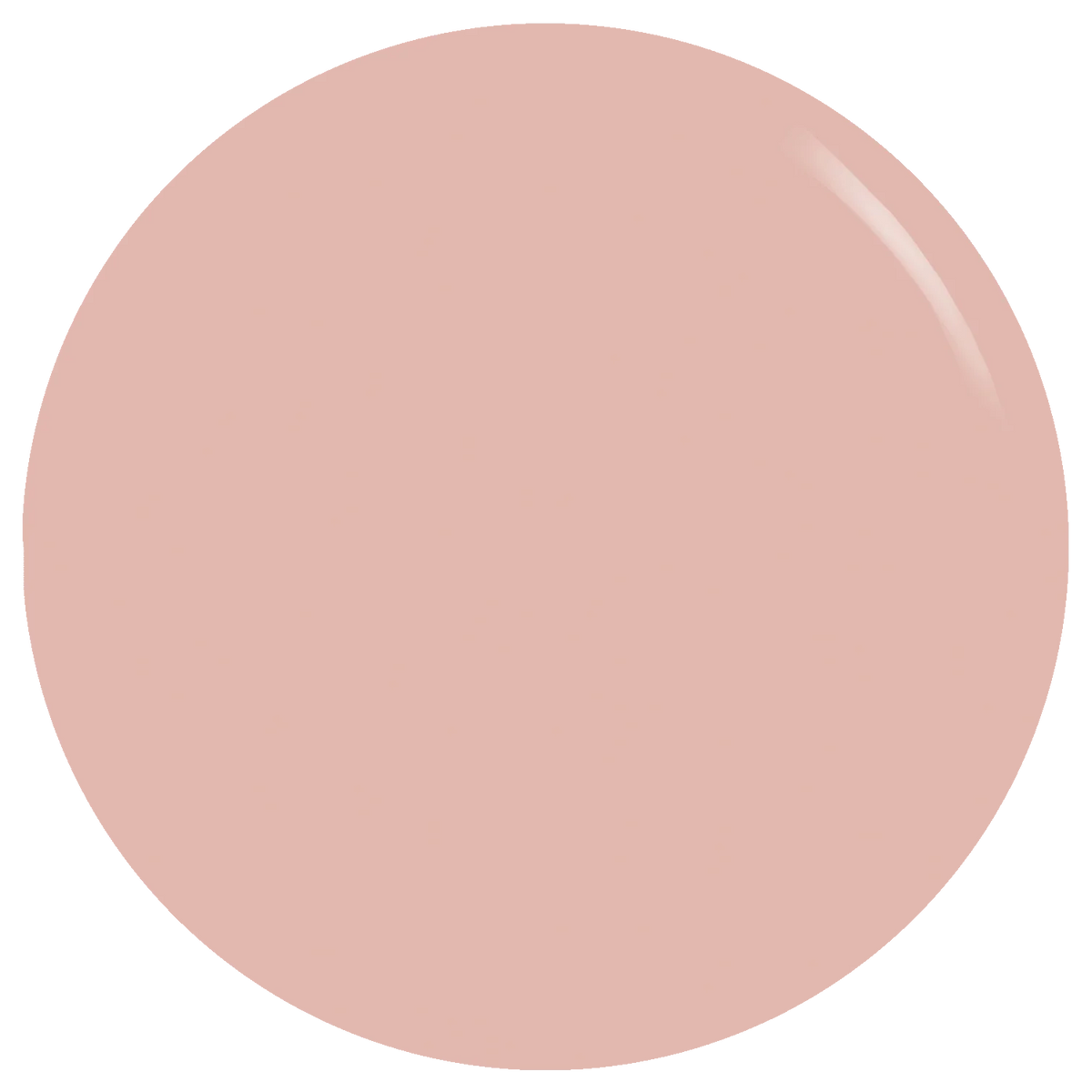 A large glossy circular swatch in a soft dusty blush pink color on a plain white background.