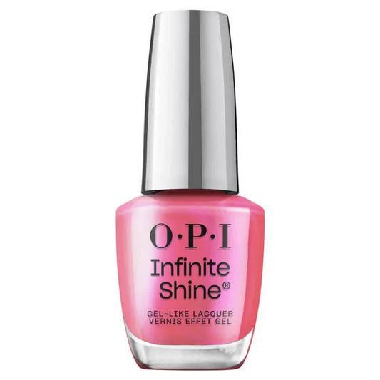 OPI Infinite Shine nail polish bottle with pink color on a white background