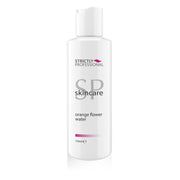 A bottle of Strictly Professional brand Orange Flower Water, part of their SP Skincare product line.
