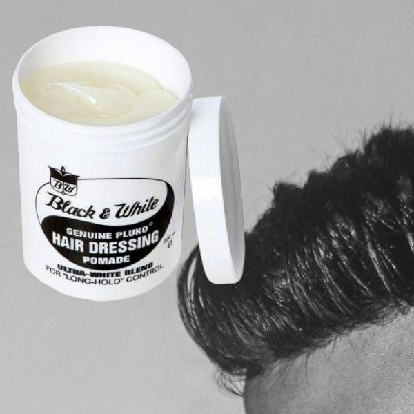Black & White Genuine Pluko Hair Pomade 200ml | Classic Professional Hair Wax