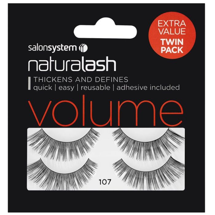 Salon System - Strip Lashes 107 Black Twin Pk