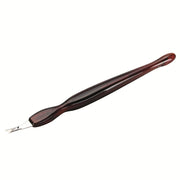 A stainless steel cuticle knife with a V-shaped blade, designed for precise cuticle removal.