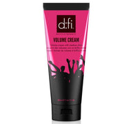 A tube of Revlon d:fi Volume Cream, which is a hair styling product with a pink label.