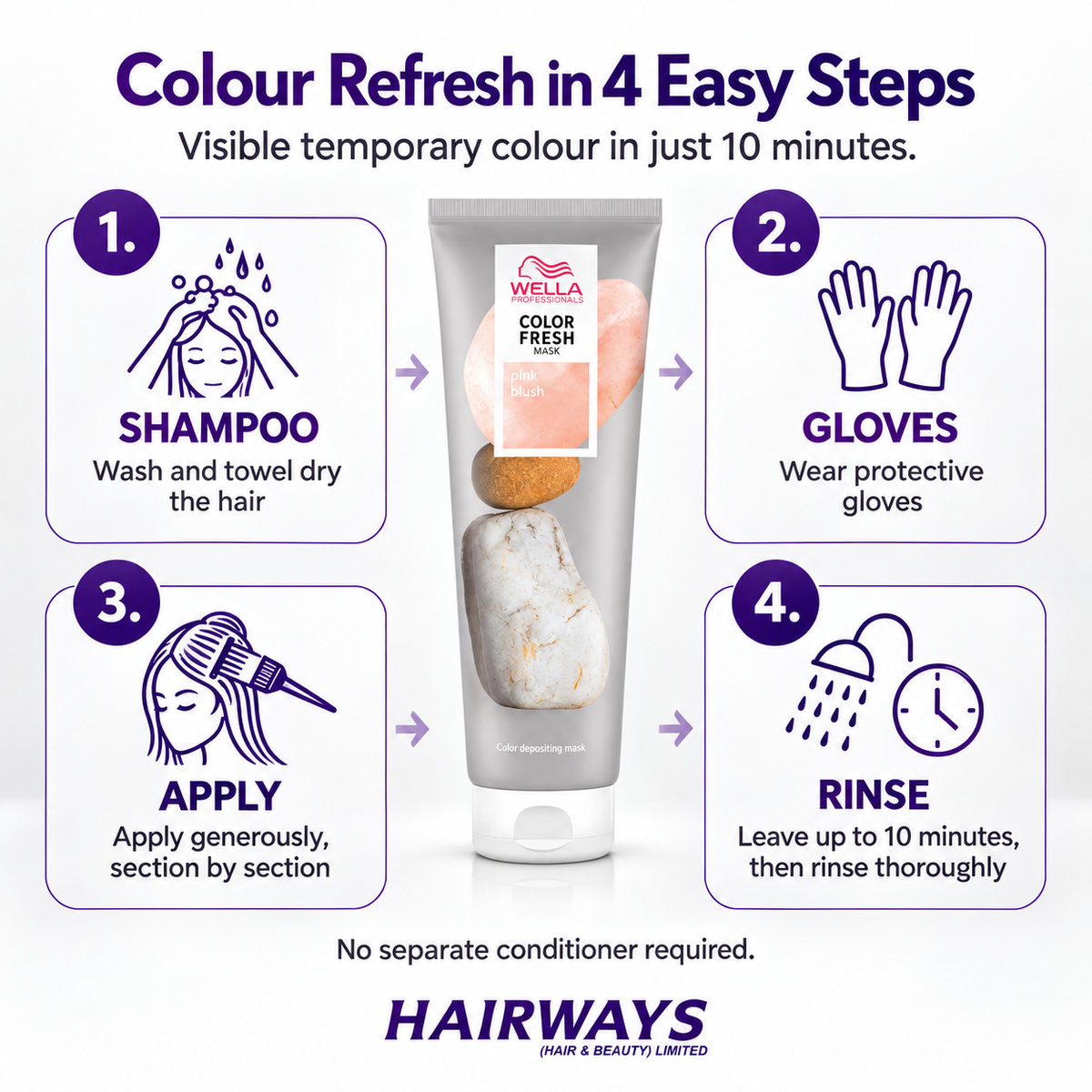 How to use Wella Color Fresh Mask in four steps